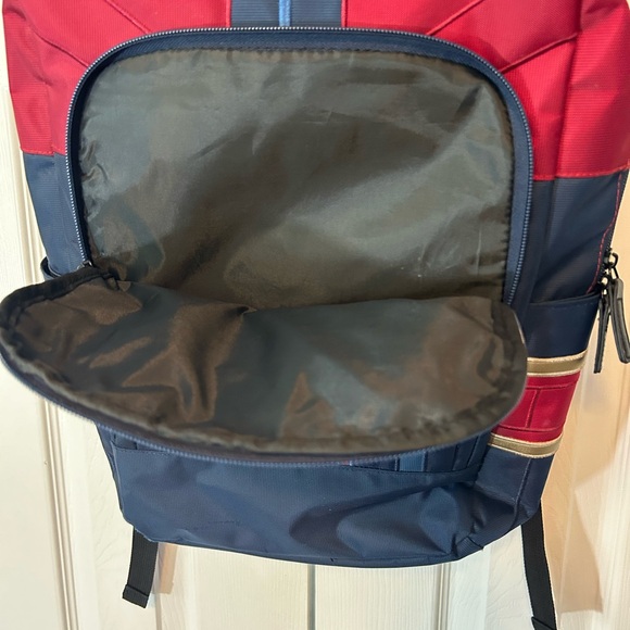 Captain Marvel Backpack Bookbag Adjustable Straps Multi Pocket Red Navy Unisex - Picture 6 of 14